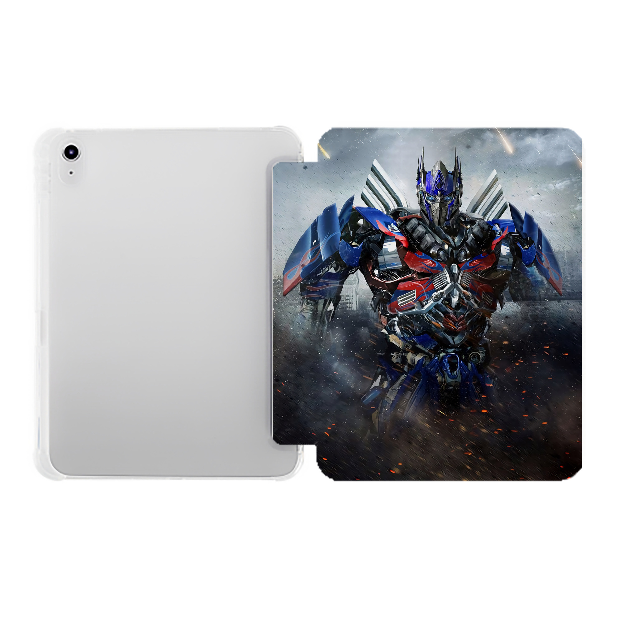 （画像用） Transformers トランスフォーマー IPad ケース ペン収納付き 三つ折りスタンド PUレザー×シリコン 対応機種9.5/10.5/10.9インチ